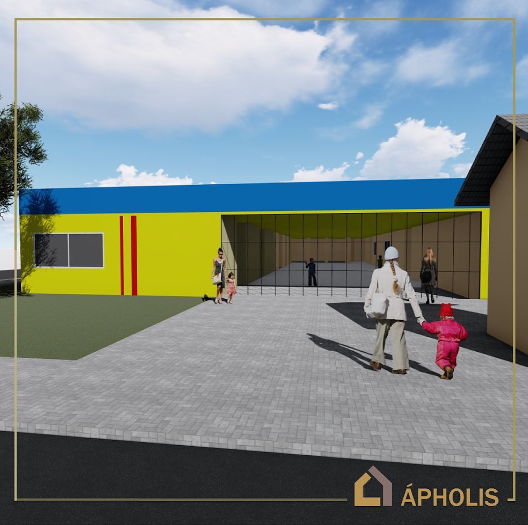 Modelo 3D simples de uma escola desenvolvido para apresentação de TCC. O projeto destaca os principais elementos estruturais e funcionais, oferecendo uma visão clara e objetiva do conceito proposto para o espaço educacional. 